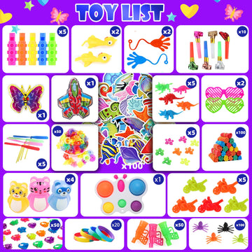 DKZ 1000Pcs Fidget Toys Pack - Bulk Party Favors, Stress Relief Sensory Toys, Goodie Bag Stuffers, Pink Color for Kids & Parties