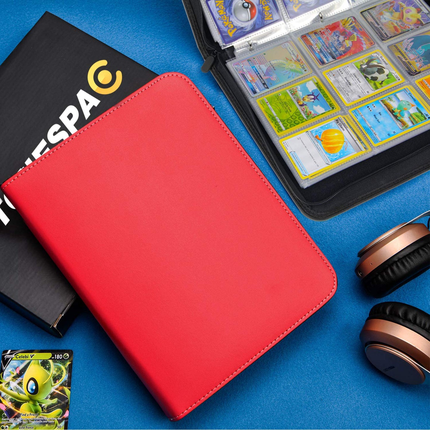 9-Pocket Tonespac 900 Cards Binder Compatible With Trading Cards, Portable Storage Case With Removable Sheets Trading Card Binde