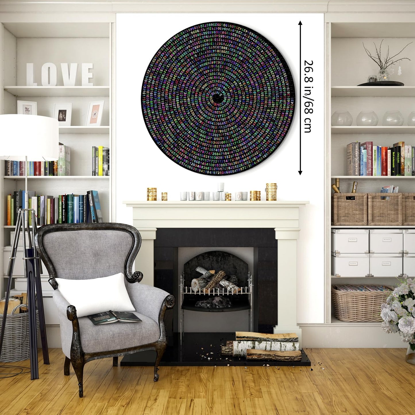 Pi P Day Puzzle For Adults 1000 Pieces, Round Rainbow Jigsaw Puzzle, Hard Impossible Puzzle By Number