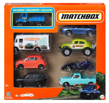 Matchbox Toy Cars or Trucks 8-Pack, Set of 8 Die-Cast 1:64 Scale Vehicles, Themed Multipack, Including 1 Exclusive (Styles May V