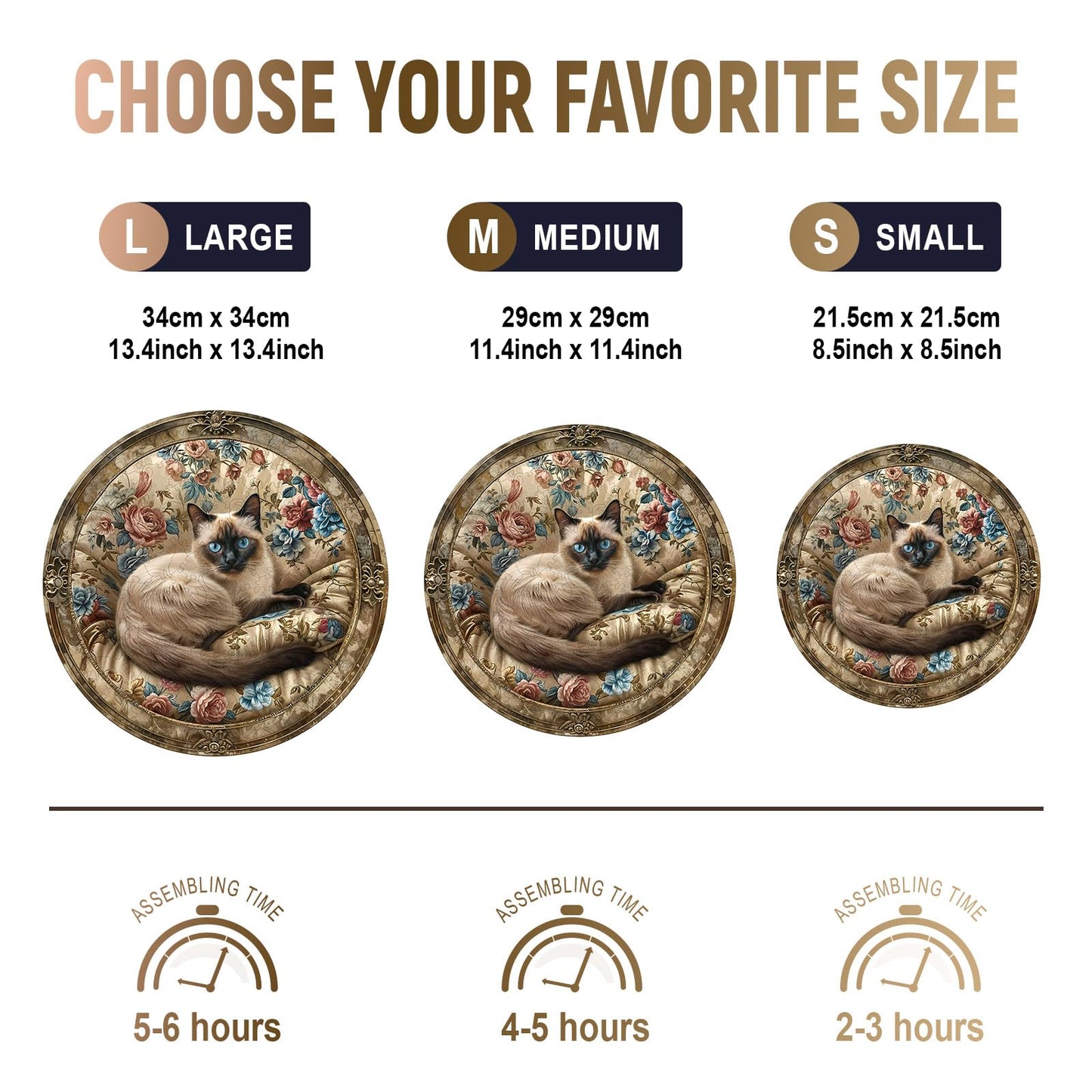 Wooden Puzzles for mature-themeds - Challenging Vintage Siamese Cat mature-themed Puzzle  Unique Animal Shaped Wooden Jigsaw Puzzles for mature-themeds  Creative Gifts Family Games 13.4 * 13.4in 300pcs