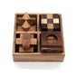 Bsiri Wooden Puzzle Box Set (4 Games) - Challenging Brain Teasers 3D Puzzles For Adults, Interlocking Games For Iq Test. Ideal For Rustic Patio Decor, Unique Gift For Christmas And Birthdays