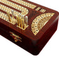12 1/2' 2 Track Continuous Cribbage Board W/Card Storage Maple Tracks On Bloodwood Corner & Games Won