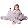 Ikasa Giant Hippo Stuffed Animal Plush Toy,Large Hippopotamus Cute 30' Jumbo Soft Toys,Huge Big Size Plushy Fluffy Fat Plushie,Gifts For Kids