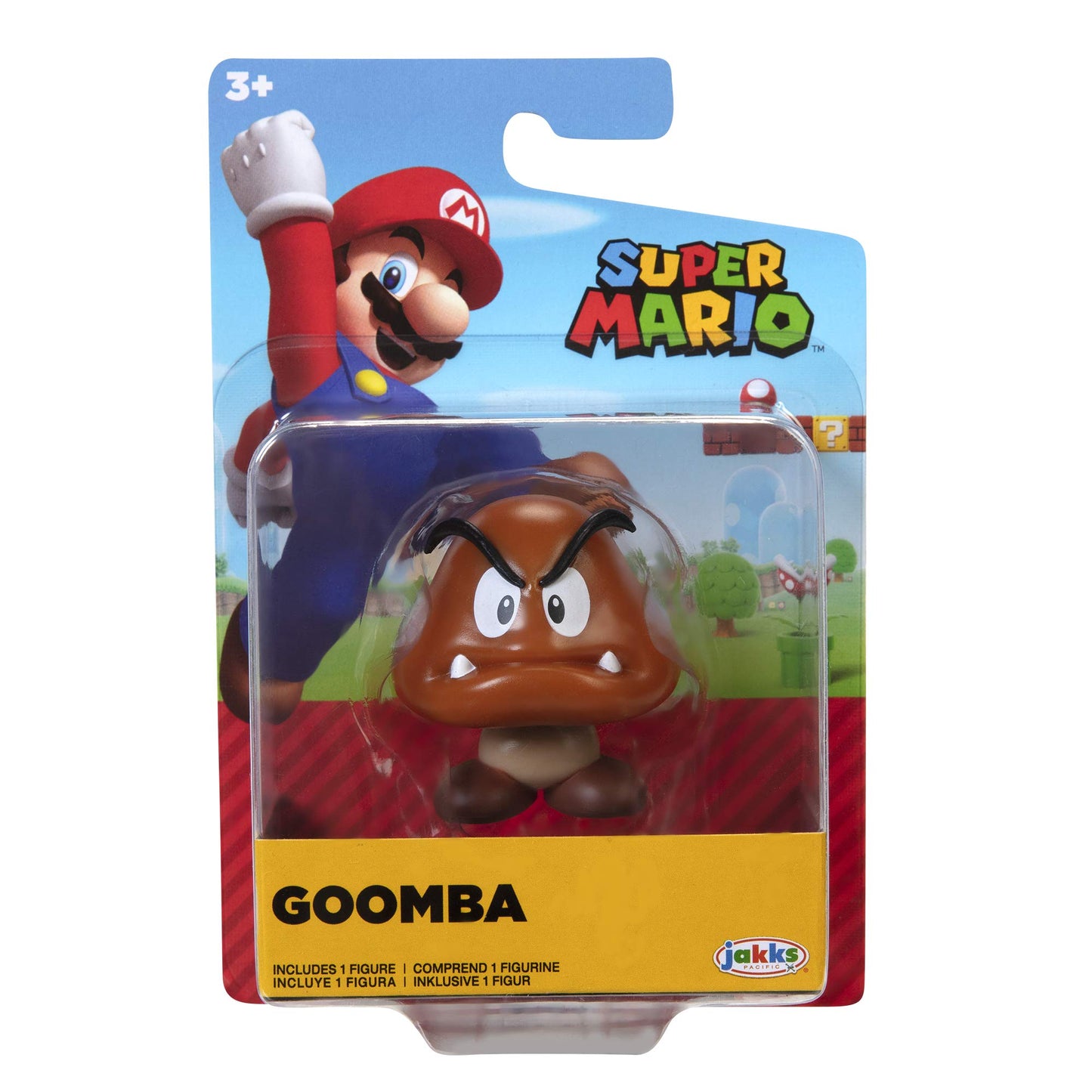 Super Mario Goomba Action Figure - 2.5 Inch Brown Collectible Toy, Model 405374, Plastic