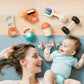 Iplay, Ilearn Baby First Gym Rattle Set, Infant Dumbbell Weights Teething Rattles 3-6-12 Month, Newborn Workout Sensory Stroller Toy, Babies Birthday Shower Gift 5 7 8 9 10 Month Toddler Boy Girl-7Pcs