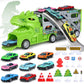 Dinosaur Car Toys for 2 Year Old Boy, Tyrannosaurus Rex Truck Toys with 2 Race Track and 8 Small Cars for Ages 2-4, 24 Pcs Gift 