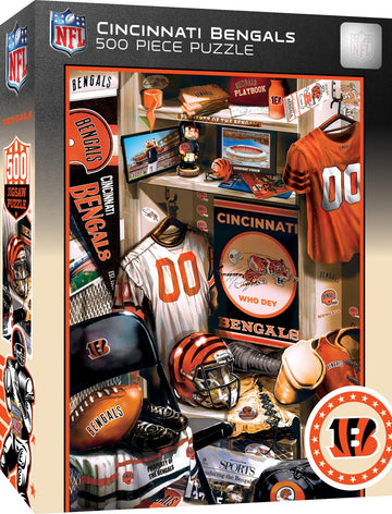 MasterPieces Game Day 500 Piece Jigsaw Puzzle for Adults - NFL Cincinnati Bengals Locker Room - 15x21