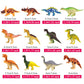 Haptime Plastic Assorted Mini Dinosaur Figures, Little Dinosaur Figurine, Small Dino Toy 1.5 Inch, Great For Dino Cake Topper, Easter Eggs Filler, Pack Of 12