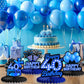 Happy 40th Birthday Honeycomb Centerpieces 9Pcs Stylish Sophisticated Blue Neon Theme Table Decor for Boys Girls Birthday Party