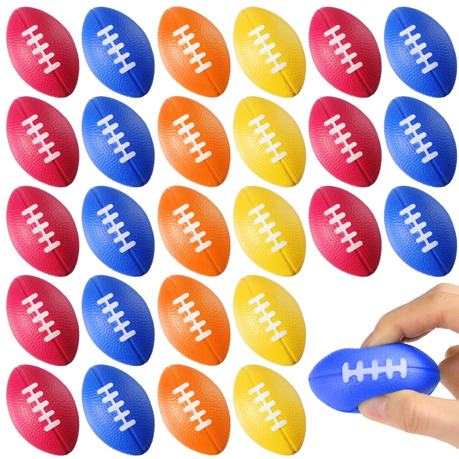 Blulu 30 Pack Mini Foam Footballs Bulk 2.17  Kids mature-themed Football Party Favor Toy Small Stress Sports Ball for Birthday Homecoming Game Carnival School Reward Party Gift Goodie Bags Stuffers