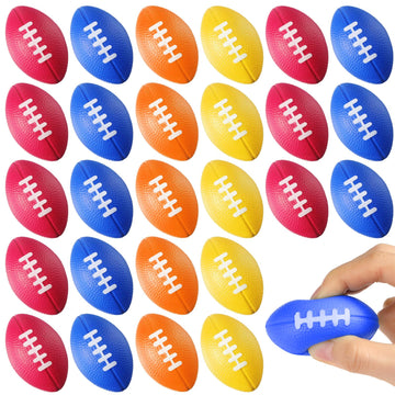 Blulu 30 Pack Mini Foam Footballs Bulk 2.17  Kids mature-themed Football Party Favor Toy Small Stress Sports Ball for Birthday Homecoming Game Carnival School Reward Party Gift Goodie Bags Stuffers