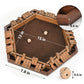 ropoda 6-Way Shut The Box Game - Wooden Dice Game for 1-6 Players, Vintage Style, Fun for Adults and Kids, Brown Color