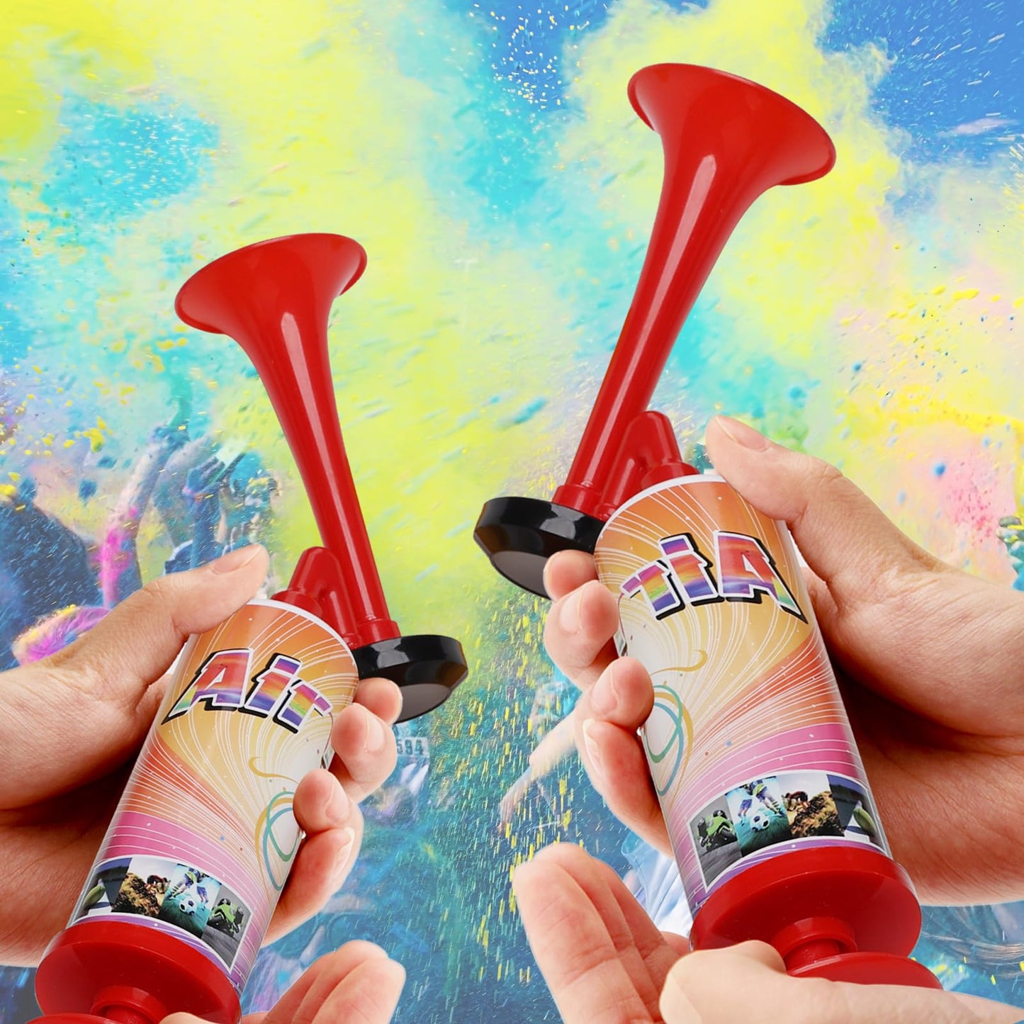 Aolihan Noise Makers Prank Kit, Set Of 2 Mini Air Horns, Loud Sound Non-Toxic Party Horns For Children, Fun Birthday Party Favors And Goodie Bag Fillers For Kids (Mini Handheld Air Horn 2Pcs)