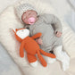 FLUFFYFUN 100% Organic Cotton Baby Toys Orange Fox Stuffed Animals for Newborn 7.1