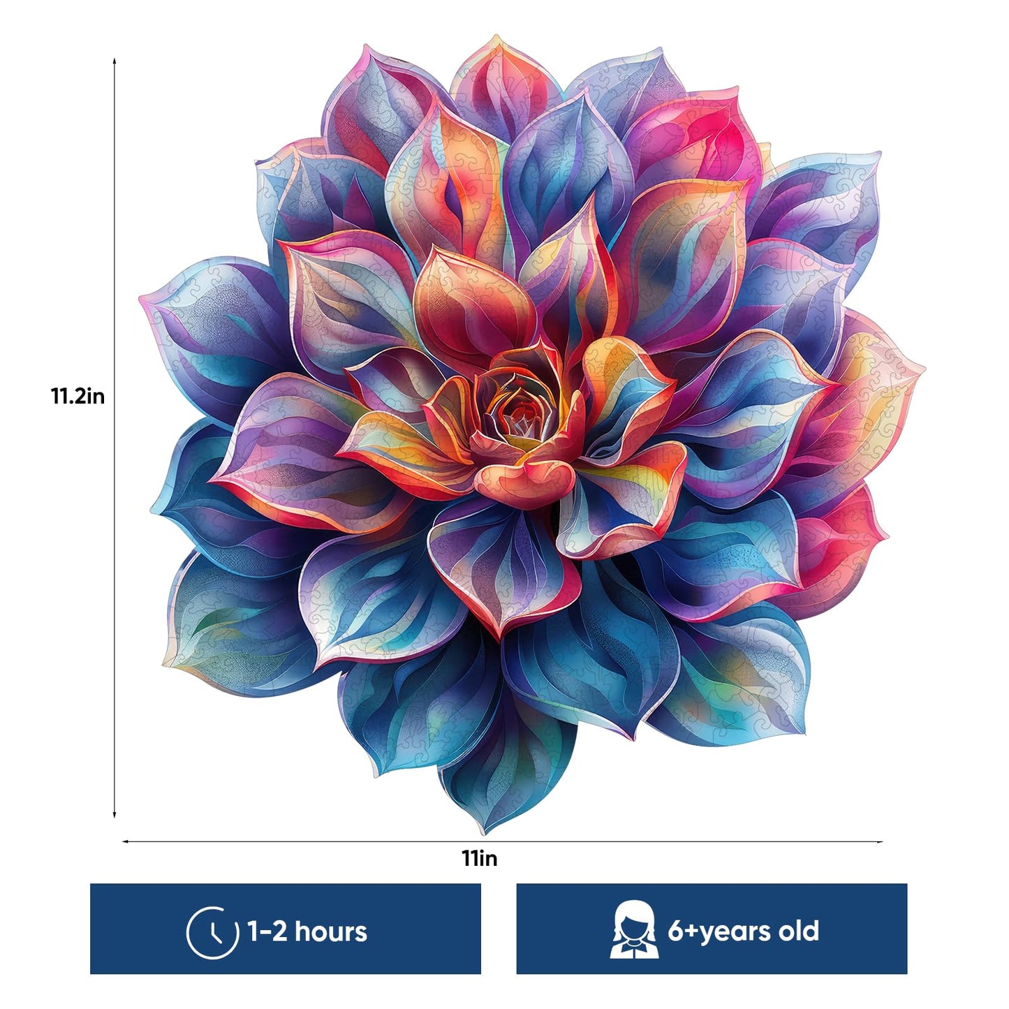 Wooden Puzzles For Adult, Flower Succulent Puzzle For Girl, Challenging Puzzle, 200 Piece Luxurious Shaped Wooden Puzzles For Ad