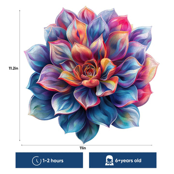 Wooden Puzzles For Adult, Flower Succulent Puzzle For Girl, Challenging Puzzle, 200 Piece Luxurious Shaped Wooden Puzzles For Ad