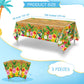 Frienda Tiki Tablecloth Tiki Decorations Luau Table Cover Hawaiian Party Plastic Table Cloth Disposable Tiki Totem Decor for Haw