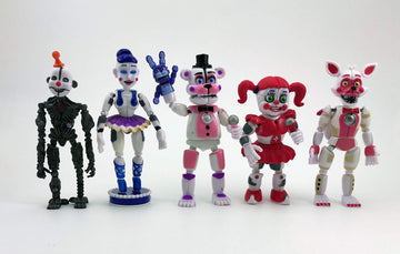 Toysvill Inspired by FNAF Sister Location Action Figures Toys (Set of 5 pcs)  More Than 5 inches [Funtime Freddy Bear  Circus Baby  Ennard  Ballora  Funtime Foxy]  Fun Action Simulator