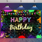 Mocsicka Glow Birthday Backdrop Neon Glow In The Dark Party Decoration Glow Crazy Rainbow Birthday Photo Backdround Photo Prop (