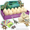 Dino Egg Dig Kit For Kids - Dinosaur Toys 12 Eggs, Dinosaur Fossils Digging Kit, Educational Learning Cards Easter Excavation To
