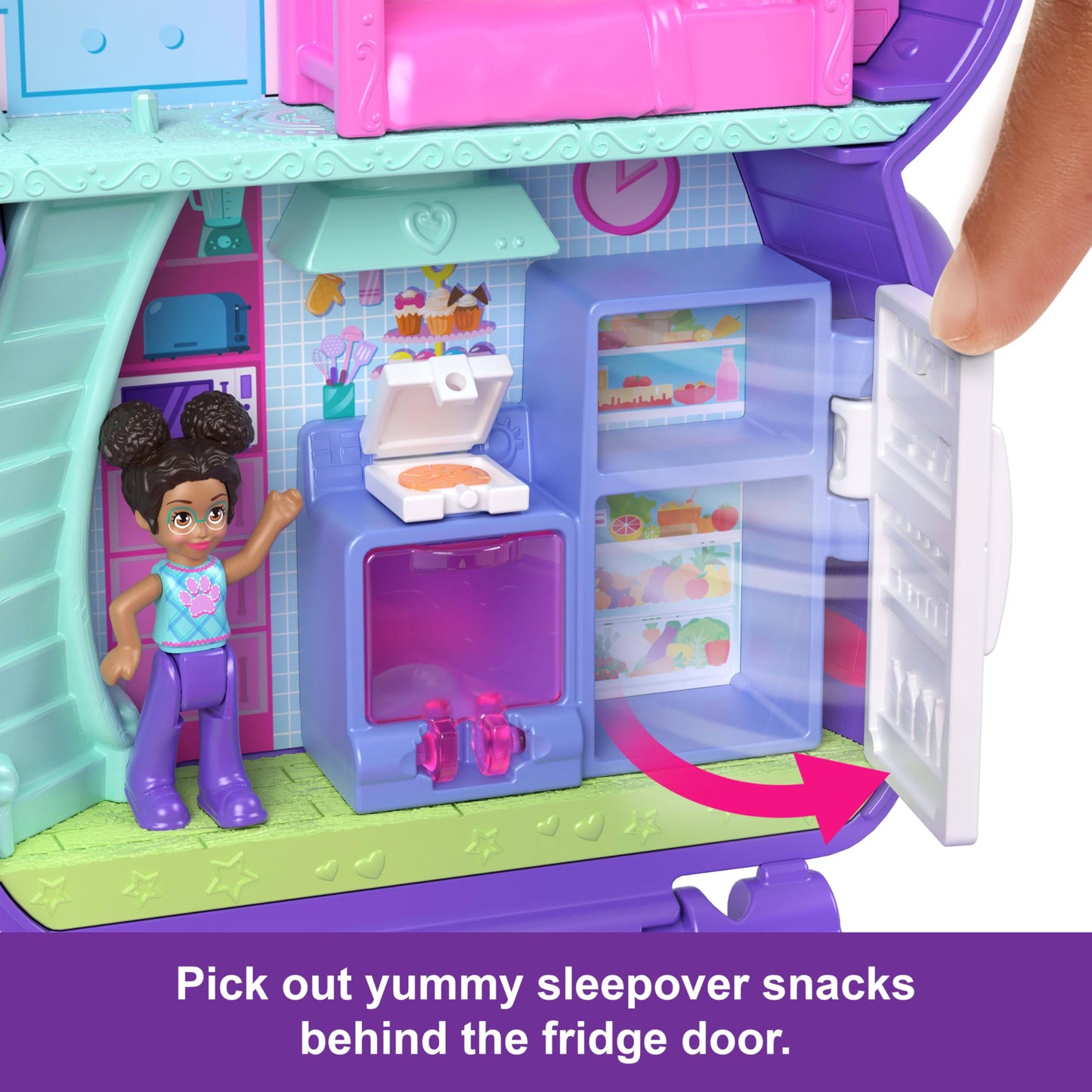 Polly Pocket Dolls And Playset, Sleepover Puppy Compact, Travel Toy With 1 Micro Doll, Pet Dogs, Food & Fashion Styling Accessor