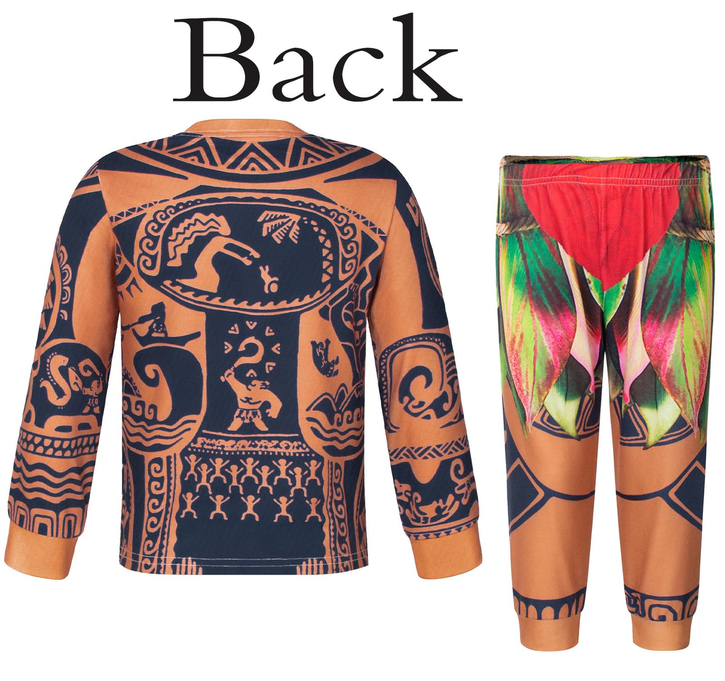 Mavoka Boys Costume Polynesia for Kids Halloween Party Cosplay 7-8 Years Brown