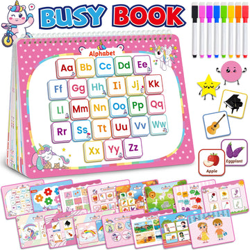 Benresive Montessori Busy Book For Toddlers 2-4, Preschool Toddler Learning Activities Crafts, Sticker Books For 2 3 4 Year Old Boys Girls Birthday Gifts, Autism Sensory Toys