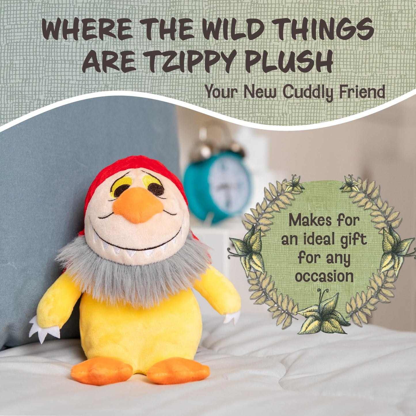 Kids Preferred Where The Wild Things Are Plush 9 Inch Tzippy Monster Stuffed Animal With Crinkle Feet And Bean Filled Bottom