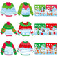 CY2SIDE 12 Set Christmas Ugly Sweater Scene Sticker for Kids Make a Winter Sweater Scene with Penguin Sticker Make Your Own Chri