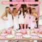 Lopeastar 175Pcs Coquette Birthday Decorations Plates Set, Pink Bow Birthday Decorations Girls Birthday Plates Napkins Cups and