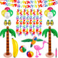 Ruisita Inflatable Luau Party Set 2 Pack Palm Trees 1 Pack Inflatable Parrot 1 Pack Inflatable Flamingo 2 Pack Beach Balls 1 Pac