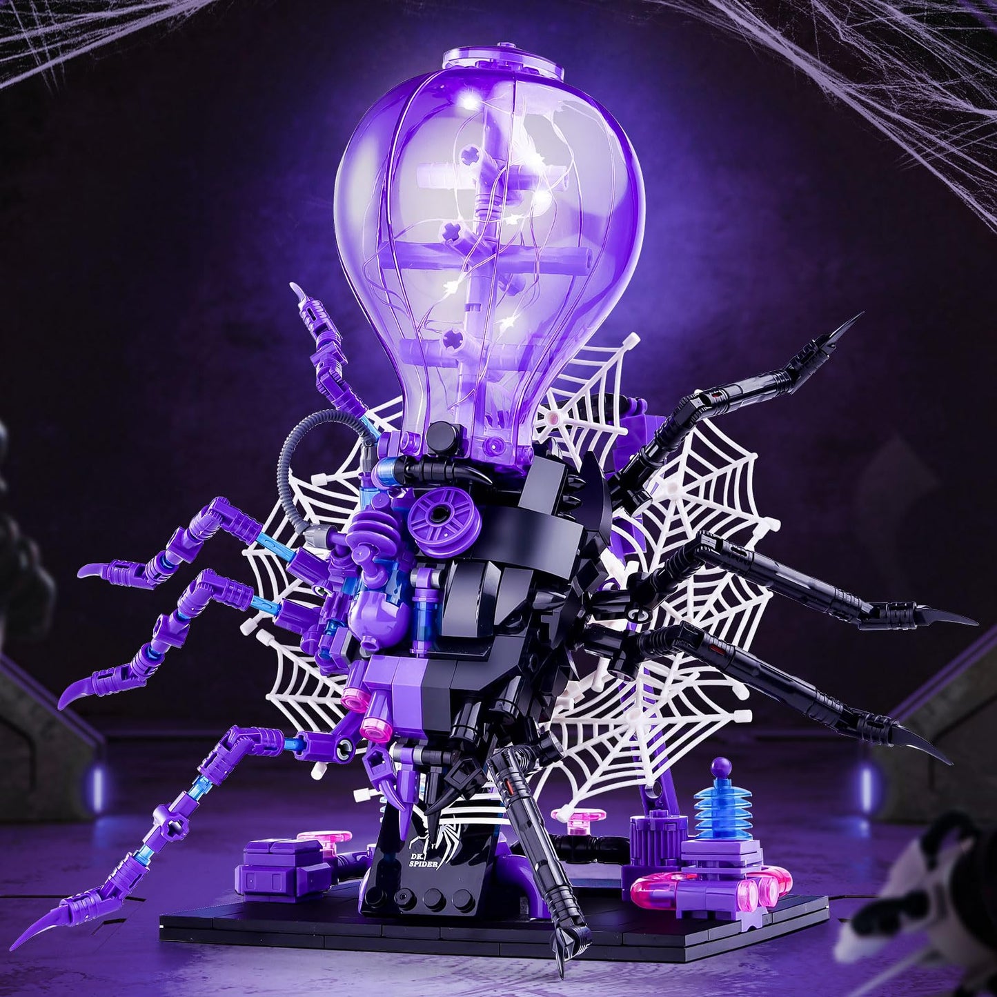 SATHIBI Mechanical Spider Building Set for mature-themed Building Toy with LED Light Play and Display Model Birthday Idea for Kids Boys Girls 8+ (573PCS)