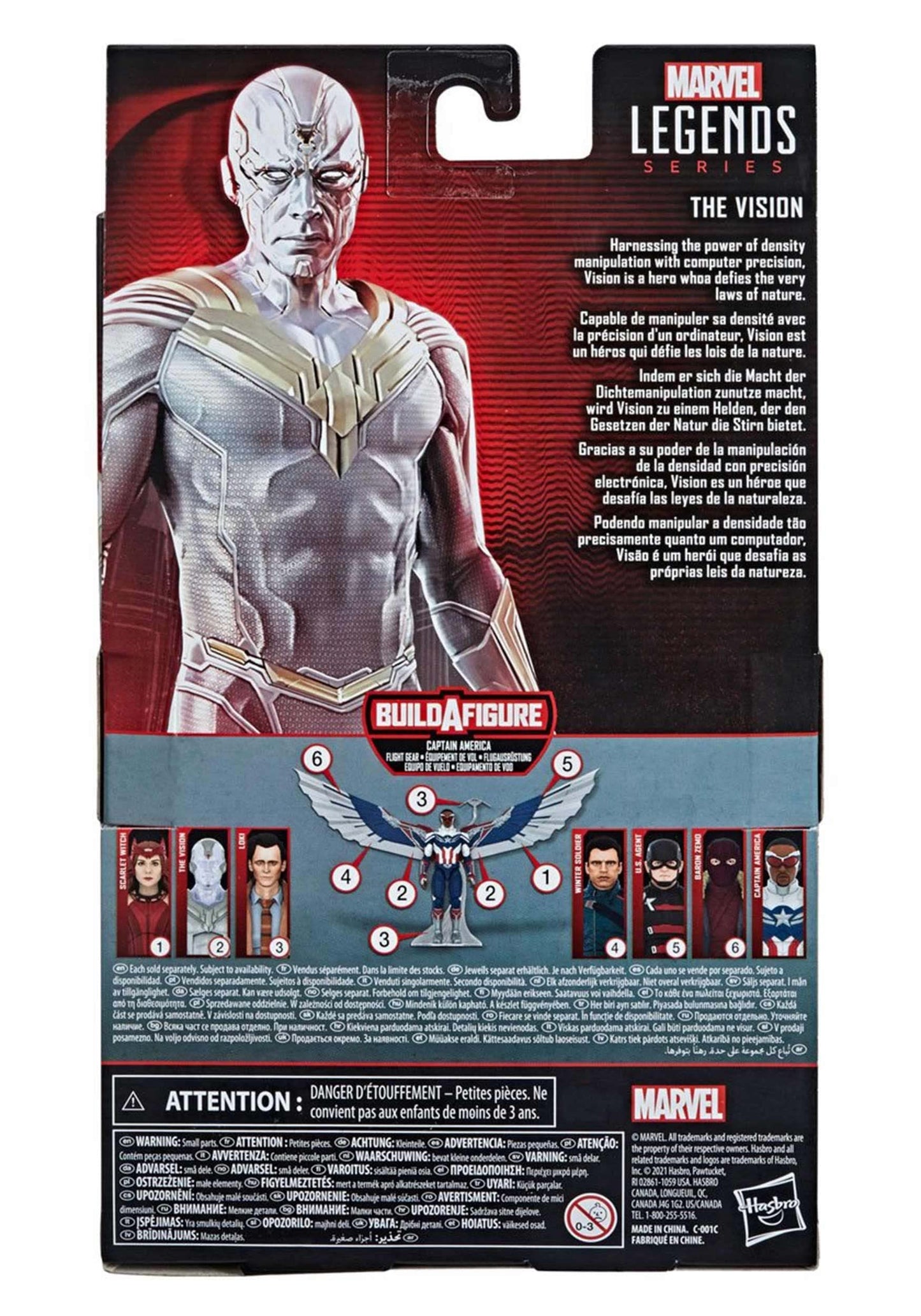 Avengers Hasbro Marvel Legends Series 6-inch Action Figure Toy Vision  enhanced Design and 2 Accessories  for Ages 4 and Up   White
