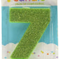 CANDLE GLITER NUMERAL #7 KIWI (12/288)