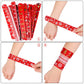 Elcoho 60 Pack Christmas Slap Bracelets Toys Xmas Slap Bands Santa Claus Snowman Reindeer Slap Wristband for Christmas Party Fav