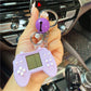 Retro Classic Game Console Pendant Keychain Playable Electronic Miniature Handheld Mini Games Machine with Keychain Ring Gift (N