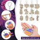 Trnayi 24 Sets Halloween Party Favors Gift Color Your Own Ghost Pumpkin Spider Witch Bat Unfinished Wooden Keychains DIY Crafts