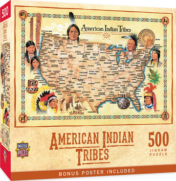 Masterpieces 550 Piece Jigsaw Puzzle For Adults, Family, Or Youth - American Indian Tribes - 18'X24'