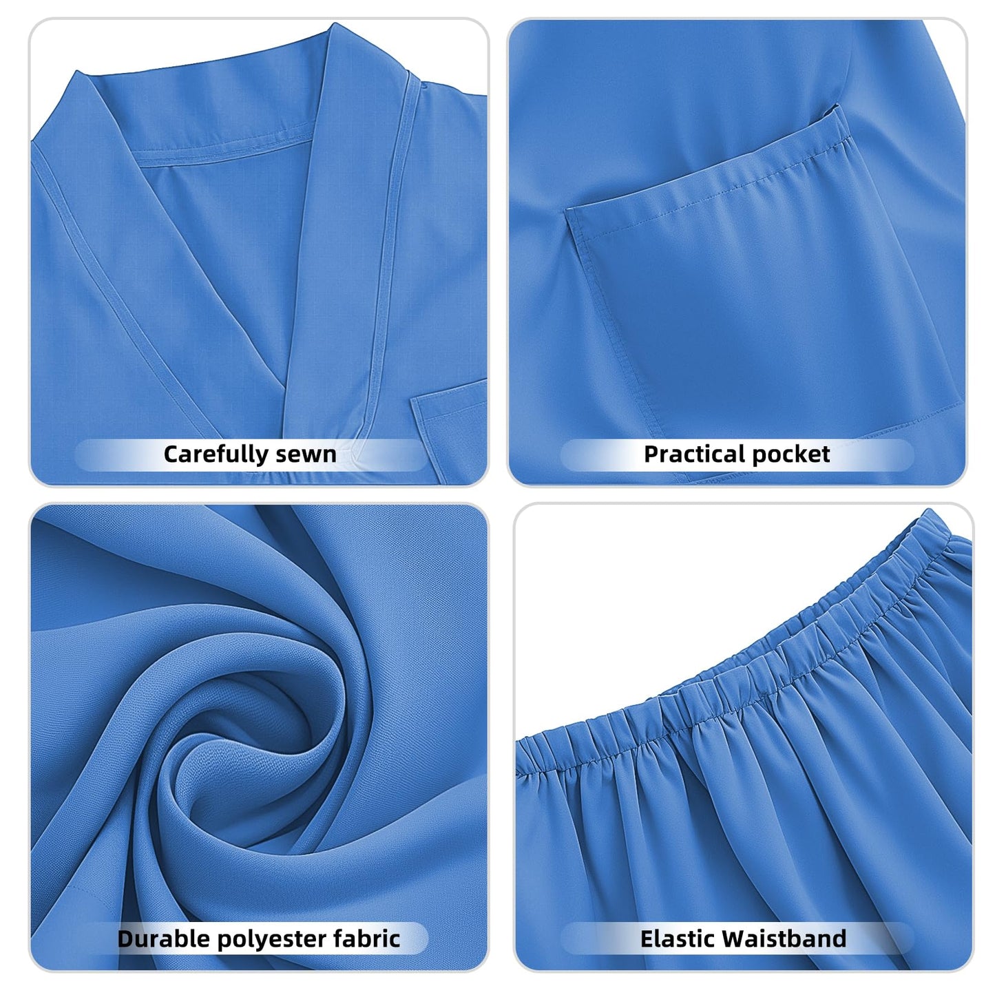 Mizzuco Doctor Costume For Kids,Toddler Nurse Scrubs Halloween Dress Up Cosplay For Boys Girls 3-12 Years (Blue, Xl-140Cm/7-8Yrs