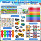 Cinrobiye 72 Pcs Transportation Party Favors Set, Vehicle Car Coloring Books Crayons Tattoos Stickers Stampers,Birthday Supplies