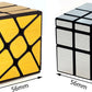 Tanch Mirror Speed Cube Set 2 Pack Of 3X3 Mirror Silver Cube And Gold Wheel Cube Twisty Skewb Magic Speedcubing Bundle Puzzle
