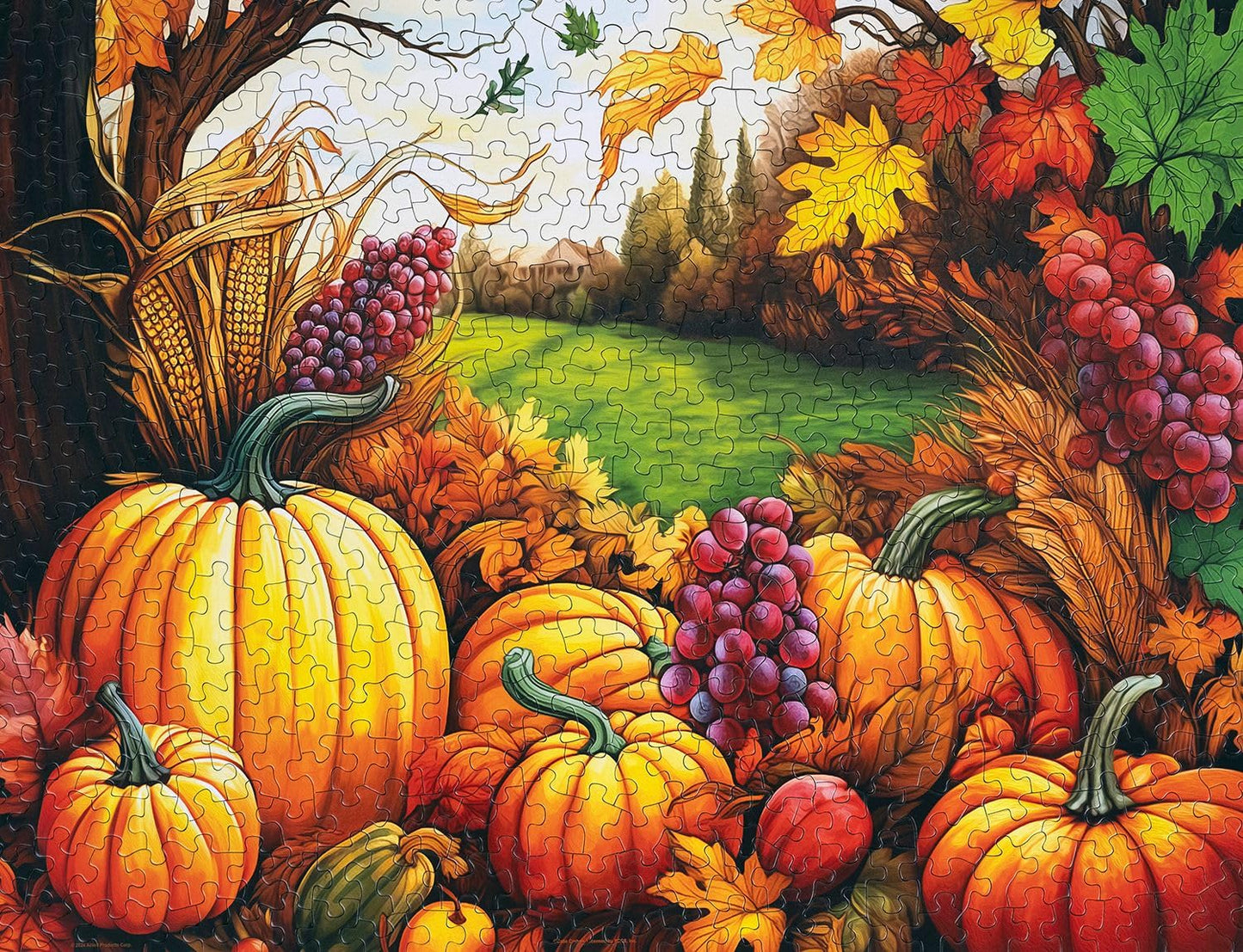 Springbok 500 Piece Fall Harvest Puzzle - Cardboard, Fall Colors (Orange, Yellow, Brown), Model 33-01708 for Adults and Families