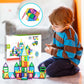Everplay 101pc Magnet Tile Building Blocks with Car Base Drawstring Carry Bag Magnetic Construction Playset Early Childhood Play