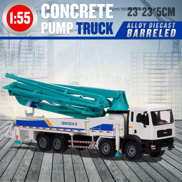 GoolRC Concrete Pump Truck for Kids, 1:55 Scale Diecast Car Model Car, Simulation Engineering Machine Model Gift for Boys and Gi