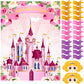 Faccito Princess Party Games Pin The Flag on The Castle Birthday Pin Games Set Include Pink Castle Poster 24 Flag Stickers 2 Bli
