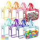 8 Packs 8 Colors Large Toy Storage Bags With Zipper And Labels, Clear Pvc Waterproof Toy Organizers Bags For Board Games, Puzzle