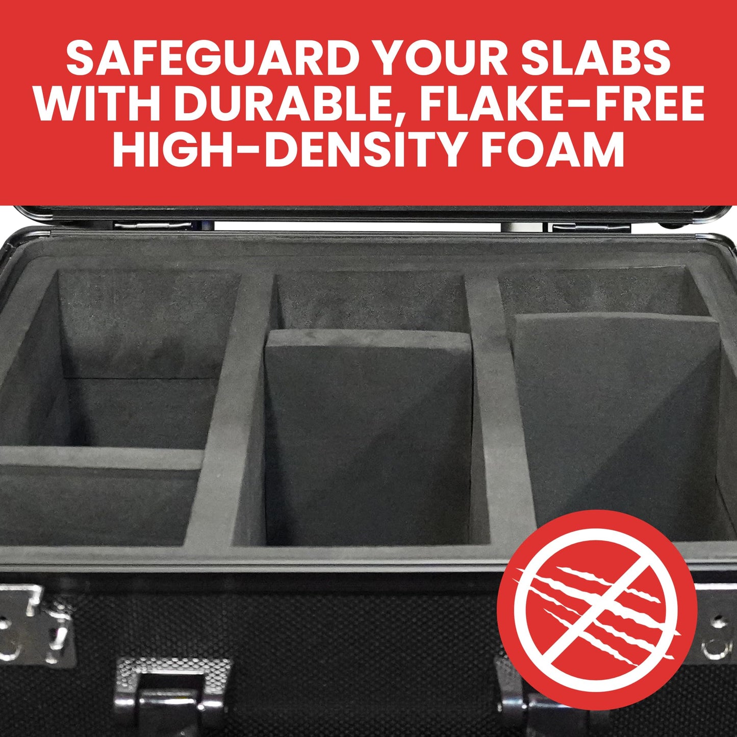 enhanced Graded Card Storage Box - Impact Resistant Graded Card Case with TSA Lock & GPS Compartment  Holds 90 PSA/BGS Cards  Toploader Cards  Sports  Trading Card Storage Box for Collectors & Travel