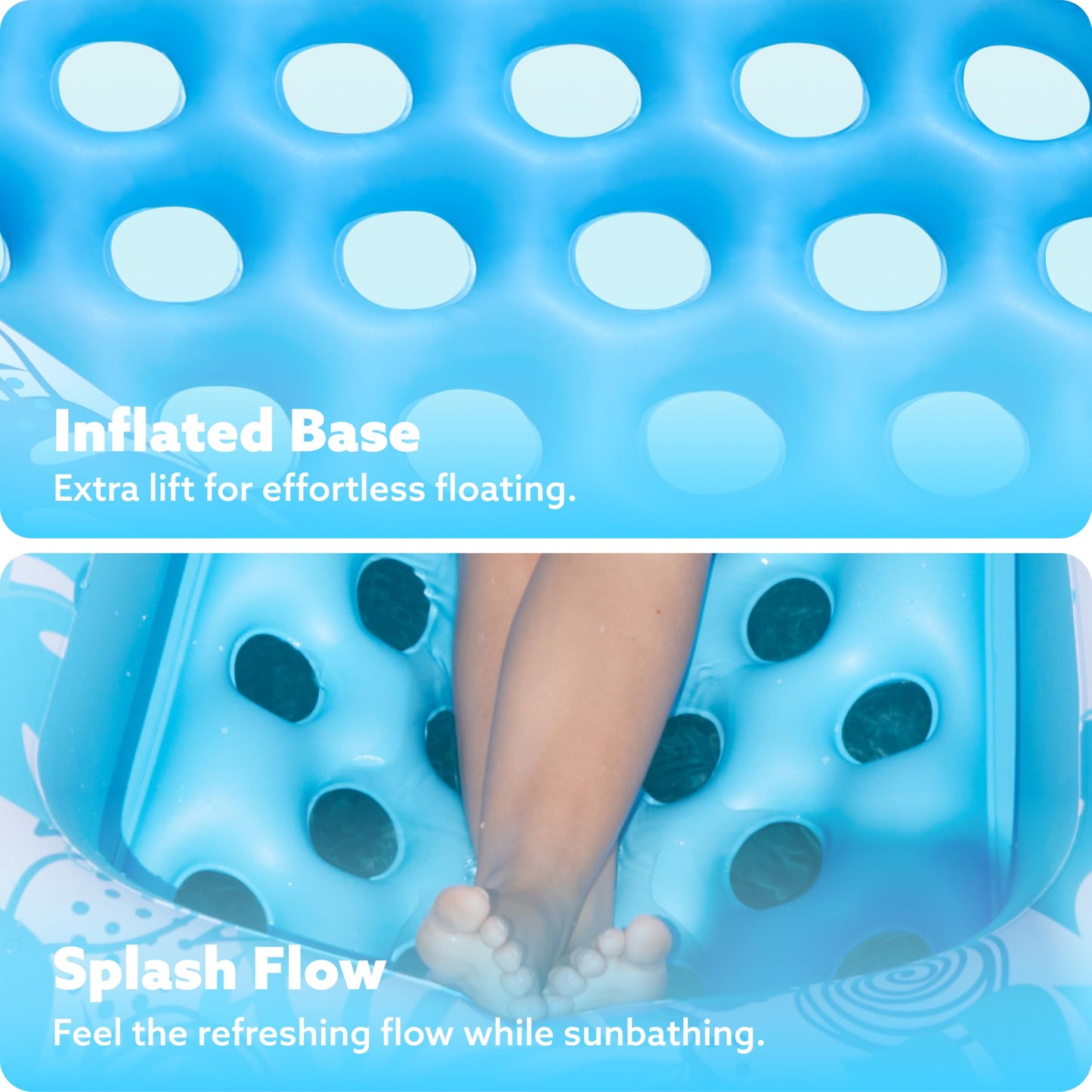 Sloosh Inflatable Pool Floats With Cooling Water Hole,72'' X 38'' Daybed Pool Lounger Adults With Cup Holders, Adjustable Backre