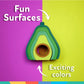 Nuby Soft Silicone Stackable Avocado Interactive Toy For Early Development, Creativity, 12+ Months